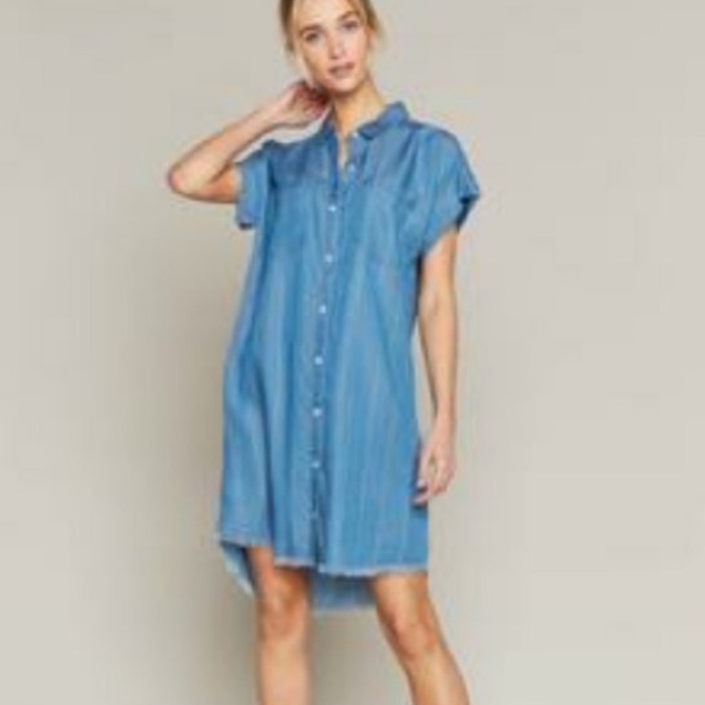 Thread and Supple Denim Cutoff Shirt Dress